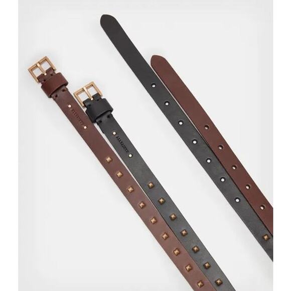 NEW! Allsaints Maxie Leather Studded Duo‎ Belt XS main image 5